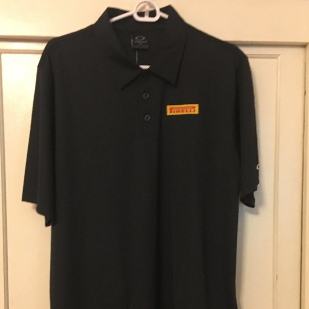 NEW Oakley Pirelli Tires Polo Shirt  Black Large